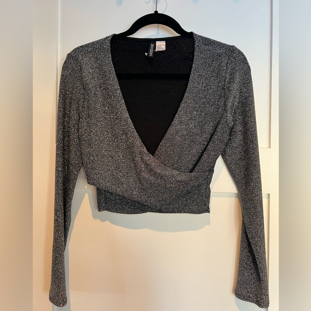 Black and silver sparkle top